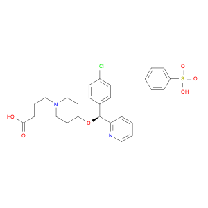 1-Piperidinebutanoic acid, 4-[(S)-(4-chlorophenyl)-2-pyridinylmethoxy]-, benzenesulfonate (1:1)