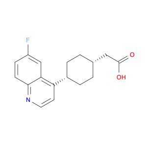 cis-4-(6-Fluoro-4-quinolinyl)cyclohexaneacetic acid