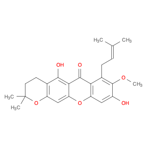 2H,6H-Pyrano[3,2-b]xanthen-6-one, 3,4-dihydro-5,9-dihydroxy-8-methoxy-2,2-dimethyl-7-(3-methyl-2-b…