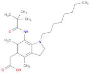 1H-Indole-5-acetic acid, 7-[(2,2-dimethyl-1-oxopropyl)amino]-2,3-dihydro-4,6-dimethyl-1-octyl-