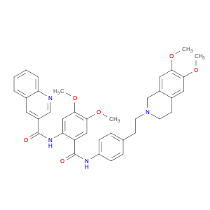 3-Quinolinecarboxamide, N-[2-[[[4-[2-(3,4-dihydro-6,7-dimethoxy-2(1H)-isoquinolinyl)ethyl]phenyl...