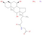 Glycine, N-[(3α,5β,7α,12α)-3,7,12-trihydroxy-24-oxocholan-24-yl]-, sodium salt, hydrate (1:1:1)