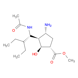 Cyclopentanecarboxylic acid, 3-[(1S)-1-(acetylamino)-2-ethylbutyl]-4-amino-2-hydroxy-, methyl este…