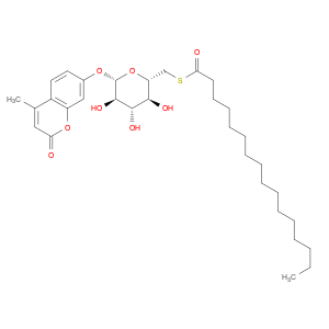 2H-1-Benzopyran-2-one, 4-methyl-7-[[6-S-(1-oxohexadecyl)-6-thio-β-D-glucopyranosyl]oxy]-