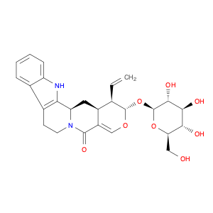 Oxayohimban-21-one, 19,20-didehydro-16-ethenyl-17-(β-D-glucopyranosyloxy)-, (3β,15β,16α,17β)-