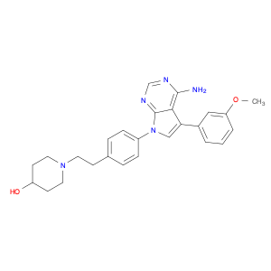 4-Piperidinol, 1-[2-[4-[4-amino-5-(3-methoxyphenyl)-7H-pyrrolo[2,3-d]pyrimidin-7-yl]phenyl]ethyl]-