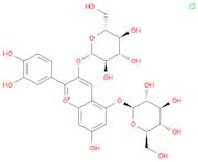 1-Benzopyrylium, 2-(3,4-dihydroxyphenyl)-3,5-bis(β-D-glucopyranosyloxy)-7-hydroxy-, chloride (1:1)