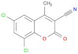 2H-1-Benzopyran-3-carbonitrile, 6,8-dichloro-4-methyl-2-oxo-