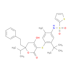 2-Thiophenesulfonamide, N-[4-[[5,6-dihydro-4-hydroxy-6-(1-methylethyl)-2-oxo-6-(2-phenylethyl)-2...