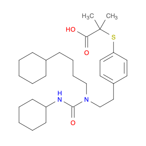 Propanoic acid, 2-[[4-[2-[[(cyclohexylamino)carbonyl](4-cyclohexylbutyl)amino]ethyl]phenyl]thio]-2…