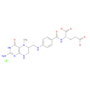 L-Glutamic acid, N-[4-[[(2-amino-3,4,5,6,7,8-hexahydro-5-methyl-4-oxo-6-pteridinyl)methyl]amino]...