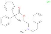 Propionic acid, 2,2-diphenyl-, 2-(methylphenethylamino)ethyl ester hydrochloride (8CI)