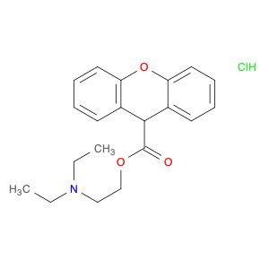 9H-Xanthene-9-carboxylic acid, 2-(diethylamino)ethyl ester, hydrochloride (1:1)
