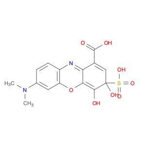 3H-Phenoxazine-1-carboxylic acid, 7-(dimethylamino)-3,4-dihydroxy-3-sulfo-