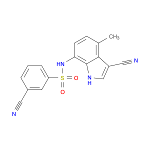 Benzenesulfonamide, 3-cyano-N-(3-cyano-4-methyl-1H-indol-7-yl)-