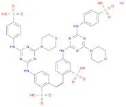 Benzenesulfonic acid, 2,2'-(1,2-ethenediyl)bis[5-[[4-(4-morpholinyl)-6-[(4-sulfophenyl)amino]-1,...