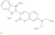 1H-Benzimidazolium, 2-[7-(diethylamino)-2-oxo-2H-1-benzopyran-3-yl]-1,3-dimethyl-, chloride (1:1)