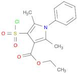 1H-Pyrrole-3-carboxylic acid, 4-(chlorosulfonyl)-2,5-dimethyl-1-phenyl-, ethyl ester