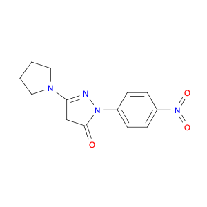 3H-Pyrazol-3-one, 2,4-dihydro-2-(4-nitrophenyl)-5-(1-pyrrolidinyl)-