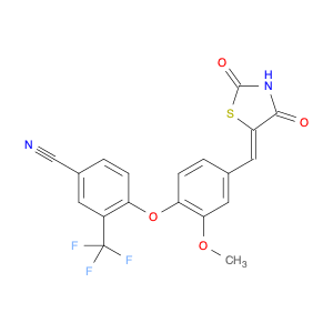 4-(4-((2,4-Dioxothiazolidin-5-ylidene)methyl)-2-methoxyphenoxy)-3-(trifluoromethyl)benzonitrile