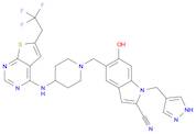 1H-Indole-2-carbonitrile, 6-hydroxy-1-(1H-pyrazol-4-ylmethyl)-5-[[4-[[6-(2,2,2-trifluoroethyl)th...