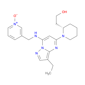 (2S)-1-[3-Ethyl-7-[[(1-oxido-3-pyridinyl)methyl]amino]pyrazolo[1,5-a]pyrimidin-5-yl]-2-piperidin...