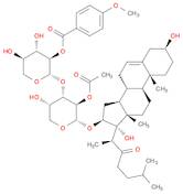 (3β,16β)-16-[[2-O-Acetyl-3-O-[2-O-(4-methoxybenzoyl)-β-D-xylopyranosyl]-α-L-arabinopyranosyl]oxy]-…