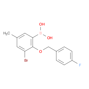 (3-Bromo-2-((4-fluorobenzyl)oxy)-5-methylphenyl)boronic acid