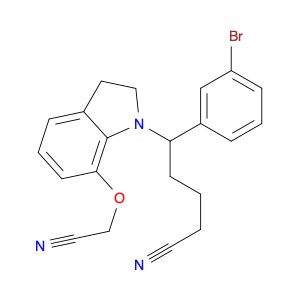 1H-INDOLE-1-PENTANENITRILE, .δ.-(3-BROMOPHENYL)-7-(CYANOMETHOXY)-2,3-DIHYDRO-