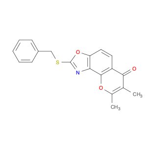 6H-Pyrano[2,3-e]benzoxazol-6-one, 7,8-dimethyl-2-[(phenylmethyl)thio]-