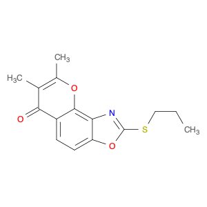 6H-Pyrano[2,3-e]benzoxazol-6-one, 7,8-dimethyl-2-(propylthio)-