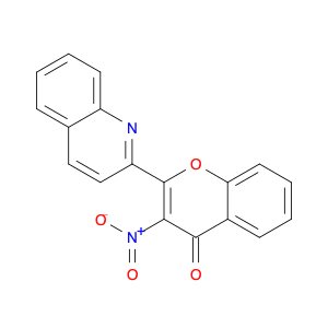 4H-1-Benzopyran-4-one, 3-nitro-2-(2-quinolinyl)-