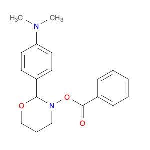 2H-1,3-Oxazine, 3-(benzoyloxy)-2-[4-(dimethylamino)phenyl]tetrahydro-