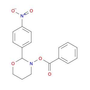 2H-1,3-Oxazine, 3-(benzoyloxy)tetrahydro-2-(4-nitrophenyl)-