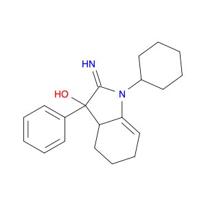 1H-Indol-3-ol, 1-cyclohexyl-2,3,3a,4,5,6-hexahydro-2-imino-3-phenyl-