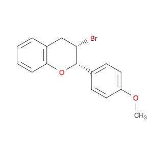 2H-1-Benzopyran, 3-bromo-3,4-dihydro-2-(4-methoxyphenyl)-, cis-
