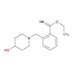 Benzenecarboximidicacid, 2-[(4-hydroxy-1-piperidinyl)methyl]-, ethyl ester