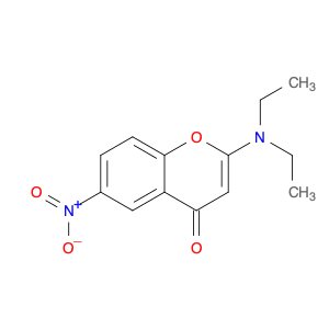 4H-1-Benzopyran-4-one, 2-(diethylamino)-6-nitro-