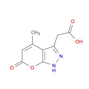 Pyrano[2,3-c]pyrazole-3-acetic acid, 1,6-dihydro-4-methyl-6-oxo-