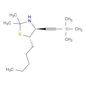 Thiazolidine, 2,2-dimethyl-5-pentyl-4-[(trimethylsilyl)ethynyl]-, trans-