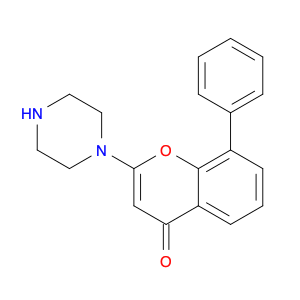 4H-1-Benzopyran-4-one,8-phenyl-2-(1-piperazinyl)-