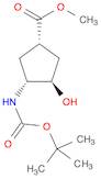 Cyclopentanecarboxylicacid, 3-[[(1,1-dimethylethoxy)carbonyl]amino]-4-hydroxy-, methyl ester,(1S,3…