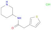 N-Piperidin-3-yl-2-thiophen-3-yl-acetaMide hydrochloride, 98+% C11H17ClN2OS, MW