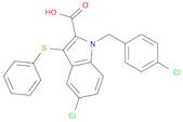 5-CHLORO-1-[(4-CHLOROPHENYL)METHYL]-3-(PHENYLTHIO)-1H-INDOLE-2-CARBOXYLIC ACID