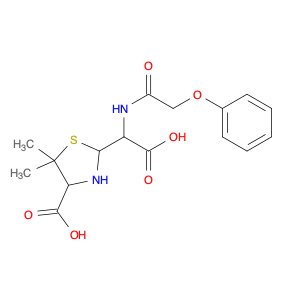 2-(Carboxy(2-phenoxyacetamido)methyl)-5,5-dimethylthiazolidine-4-carboxylic acid (Penicillin Impur…