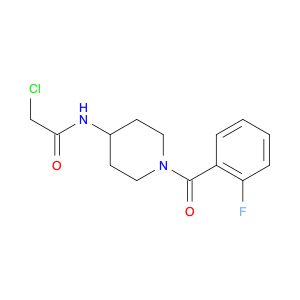 2-Chloro-N-[1-(2-fluoro-benzoyl)-piperidin-4-yl]-acetaMide, 98+% C14H16ClFN2O2, MW