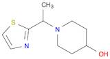 1-(1-Thiazol-2-yl-ethyl)-piperidin-4-ol, 98+% C10H16N2OS, MW