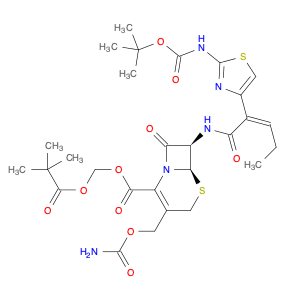 (2,2-Dimethyl-1-oxopropoxy)methyl (6R,7R)-3-[[(aminocarbonyl)oxy]methyl]-7-[[(2Z)-2-[2-[[(1,1-dime…