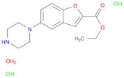 2-Benzofurancarboxylic acid, 5-(1-piperazinyl)-, ethyl ester, (Hydrochloride), hydrate (1