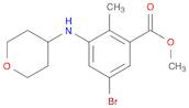 Benzoic acid, 5-broMo-2-Methyl-3-[(tetrahydro-2H-pyran-4-yl)aMino]-, Methyl ester